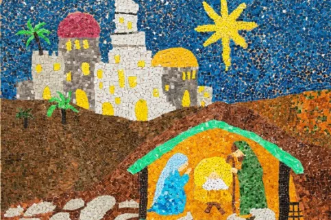 Dessin coloré de crèche