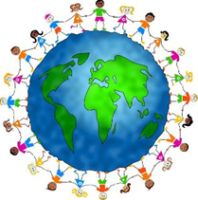 Logo enfants autour d'une planète