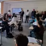 M. Dardenne,maire de Nogent sur Oise, prend la parole devant la classe de 3ème Cézanne du collège Marcel Callo